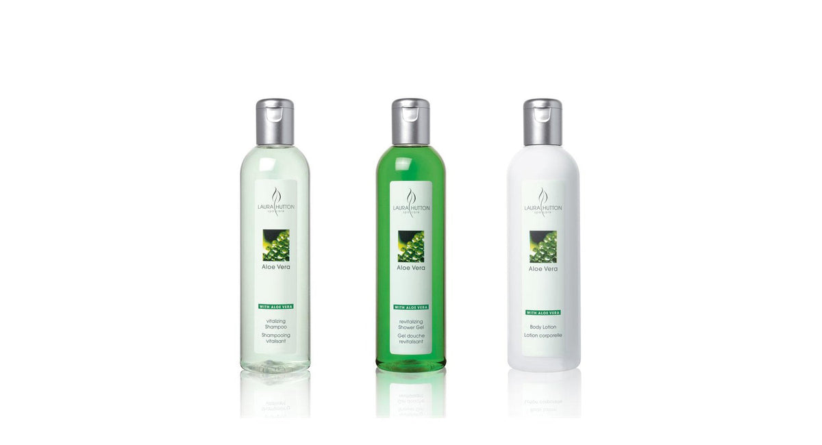Our exclusive Laura Hutton products with Aloe Vera. Body & Spa Shop