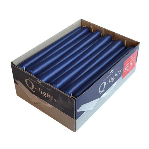 100 stuks Gotische Kaarsen Donkerblauw, 250x23 - Lanza Tafelaankleding