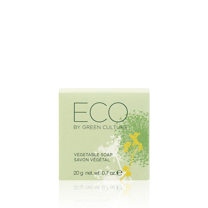 Eco di Green Culture, sapone vegetale, in scatola di cartone da 20gr.