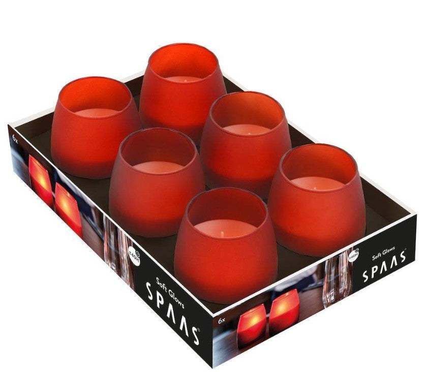 Softglow Kaars Rood, 6 stuks - 45 branduren