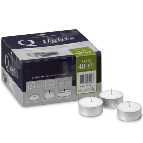 Tea lights maxi - 10 burning hours - 40 pieces